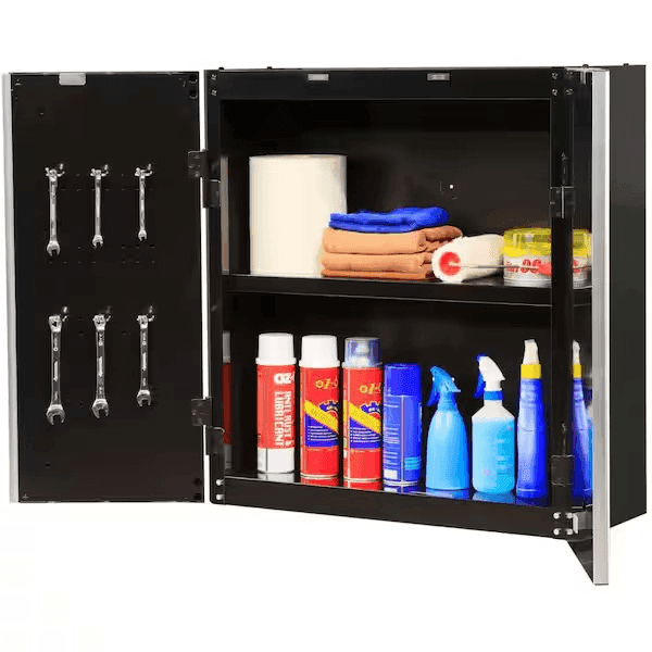 Husky 28-inch Steel Wall-Mounted Garage Cabinet - Black image 2