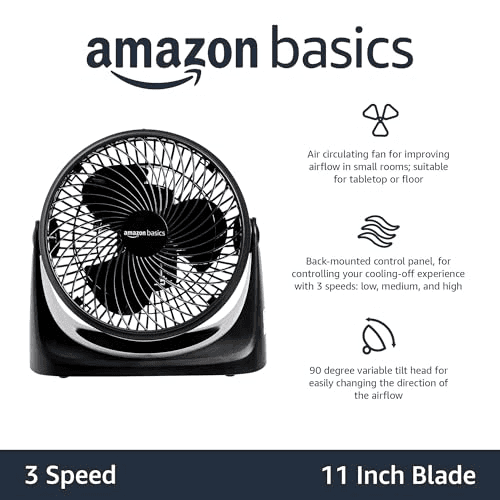 Amazon Basics 11-Inch Air Circulator Fan, Black image 2