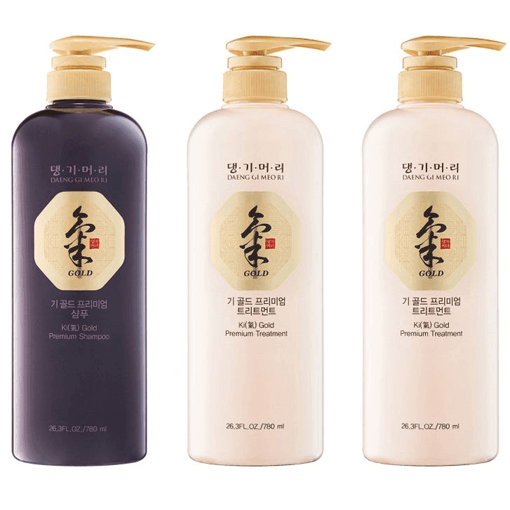 Daeng Gi Meo Ri Ki Gold Shampoo and Treatment Set - 1 Shampoo + 2 Treatments
