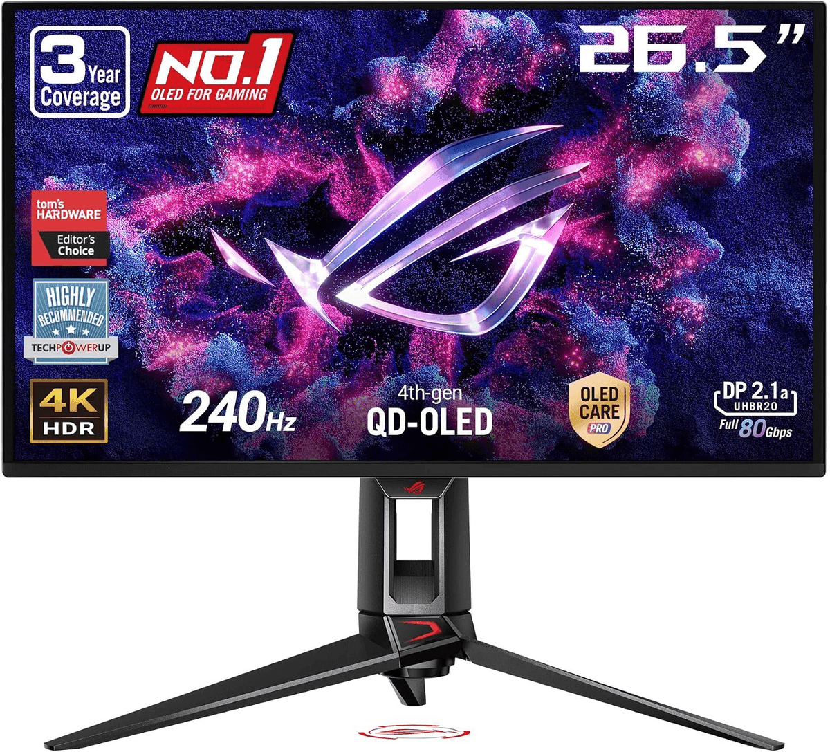 ASUS ROG Swift PG27UCDM 26.5-Inch 4K 240Hz QD-OLED Gaming Monitor