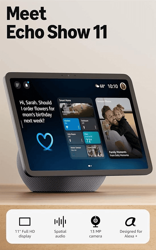 Amazon Echo Show 11 Full-HD Smart Display for $189.99