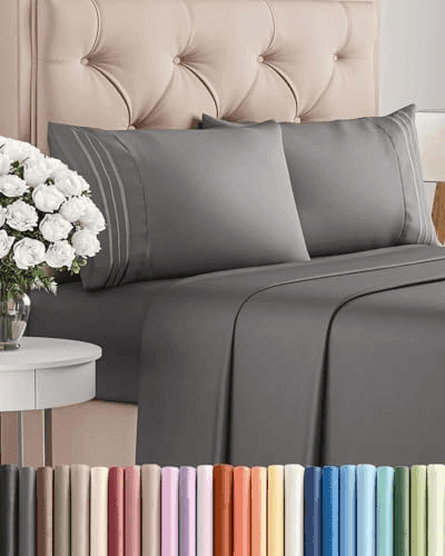 CGK Unlimited 4-Piece Queen Sheet Set - Dark Grey image 2