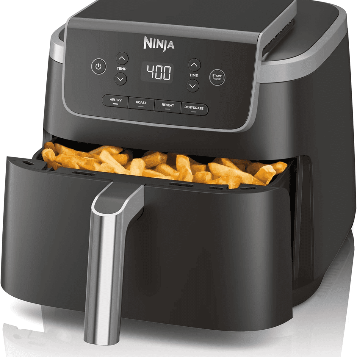 Ninja Air Fryer with Air Crisp 5 QT Capacity fits up to 4lbs of Fries 4-in-1 Pro Air Fry, Roast, Reheat, Dehydrate 400°F Max Temp 1750 Watts W/Nons...