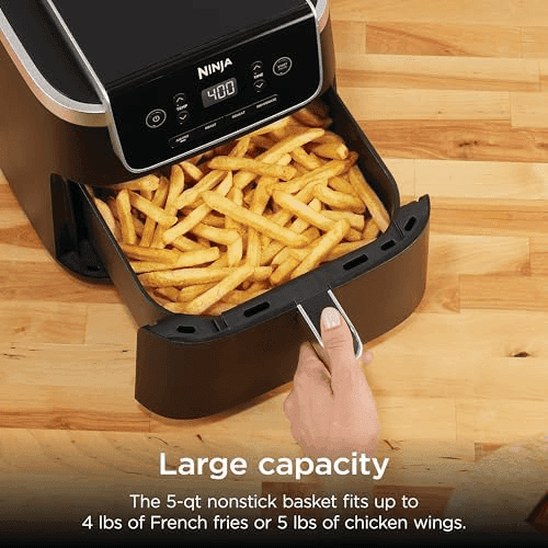 Ninja Air Fryer with Air Crisp 5 QT Capacity fits up to 4lbs of Fries 4-in-1 Pro Air Fry, Roast, Reheat, Dehydrate 400°F Max Temp 1750 Watts W/Nons... image 4