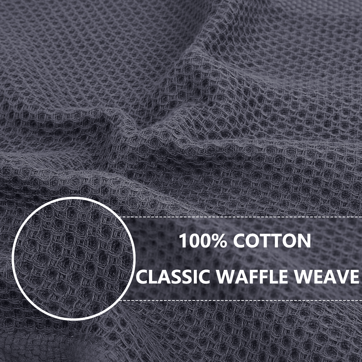 Homaxy 12 x 12-Inch Cotton Dishcloths, Dark Gray, 6-Pack image 2