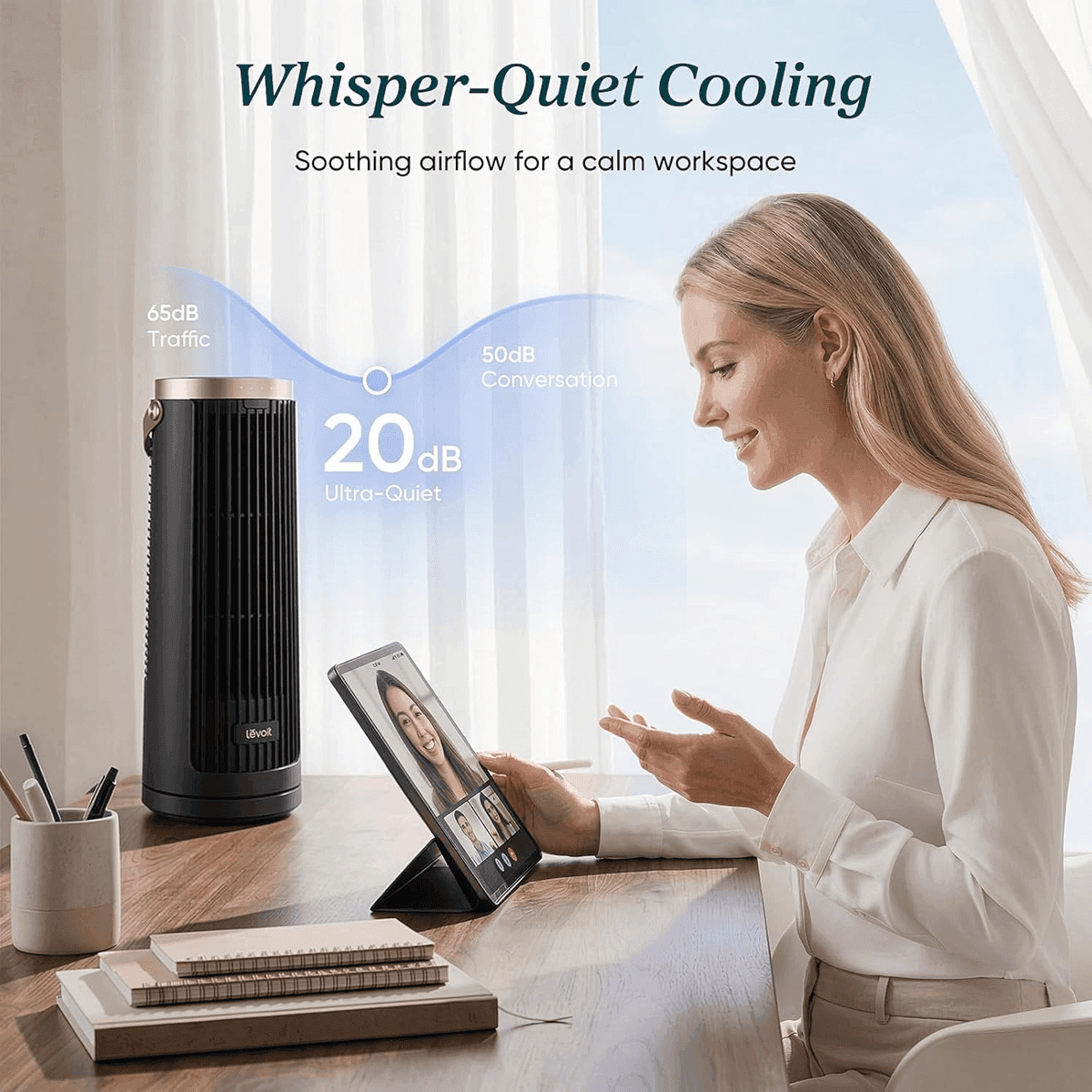 Levoit Windi Mini Pro Rechargeable Tower Fan image 4