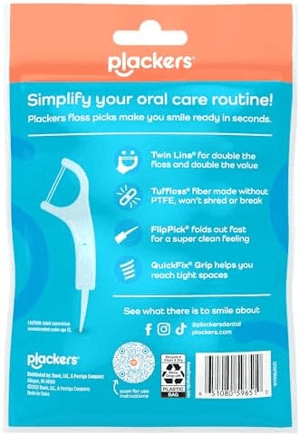 Plackers Twin Line Intense Mint Floss Picks, 75 Count image 3