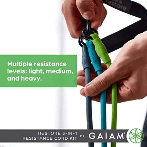 Gaiam 3-in-1 Resistance Band Kit with Comfort-Grip Handles image 4