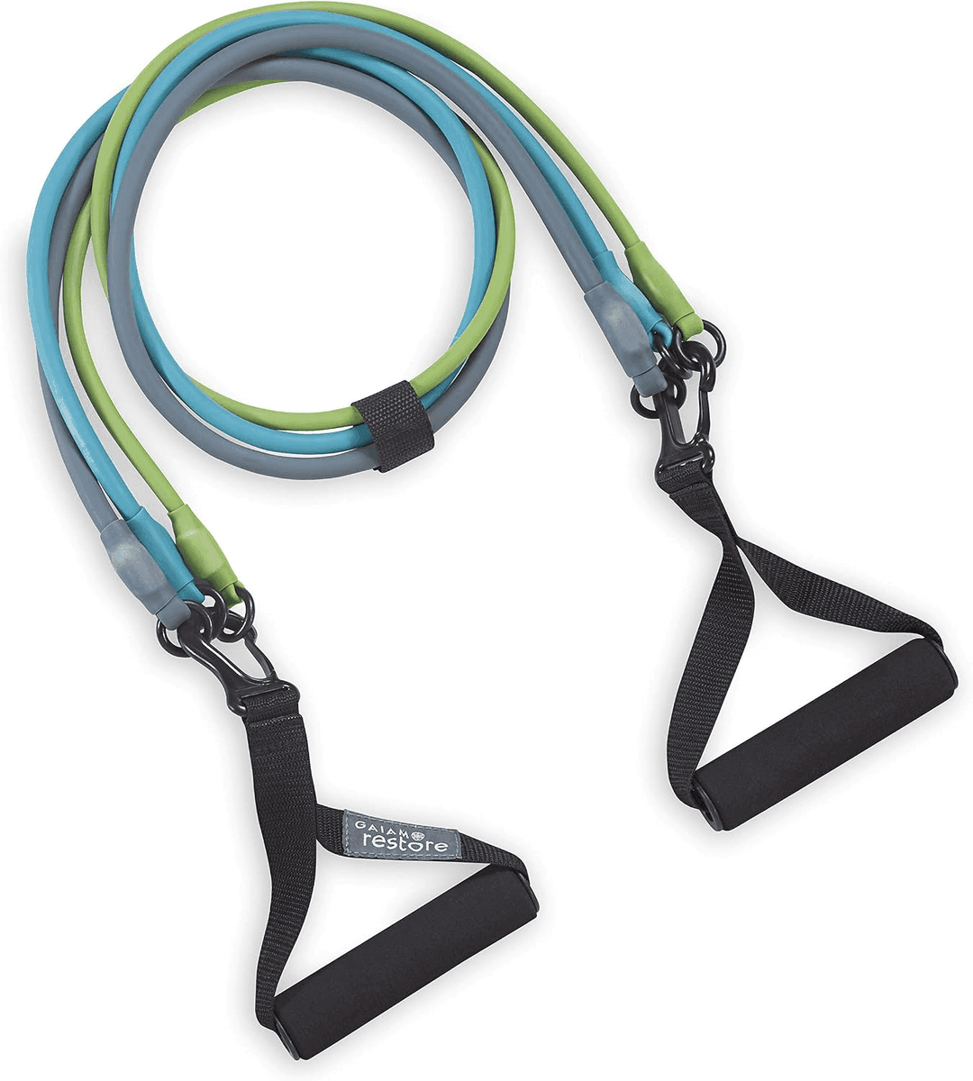 Gaiam 3-in-1 Resistance Band Kit with Comfort-Grip Handles