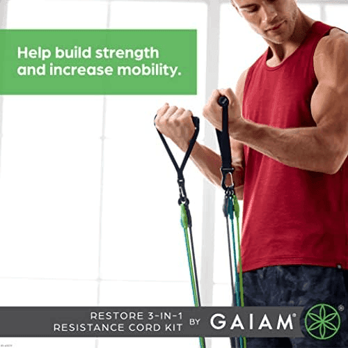 Gaiam 3-in-1 Resistance Band Kit with Comfort-Grip Handles image 2