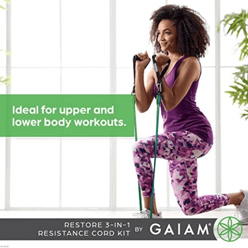 Gaiam 3-in-1 Resistance Band Kit with Comfort-Grip Handles image 5