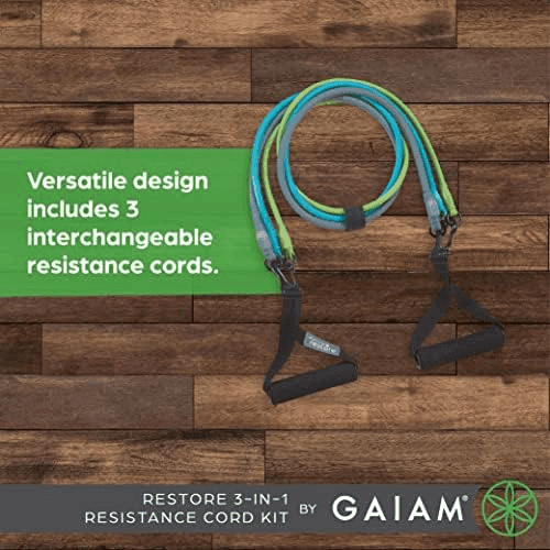 Gaiam 3-in-1 Resistance Band Kit with Comfort-Grip Handles image 3