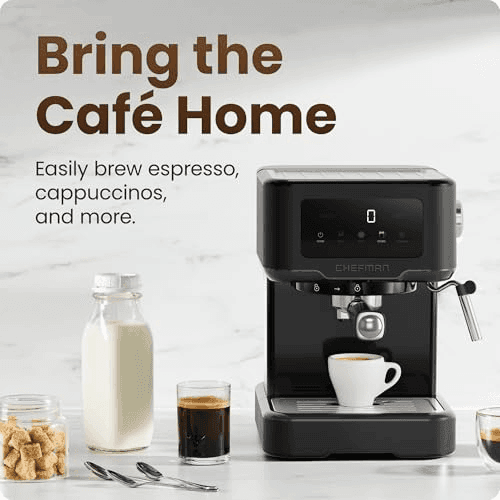 Chefman CraftBrew 15-Bar Espresso Machine - Stainless Black image 2