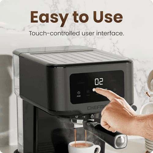 Chefman CraftBrew 15-Bar Espresso Machine - Stainless Black image 4