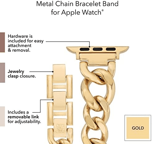 Anne Klein Chain Bracelet Band for Apple Watch - Gold-Tone image 4