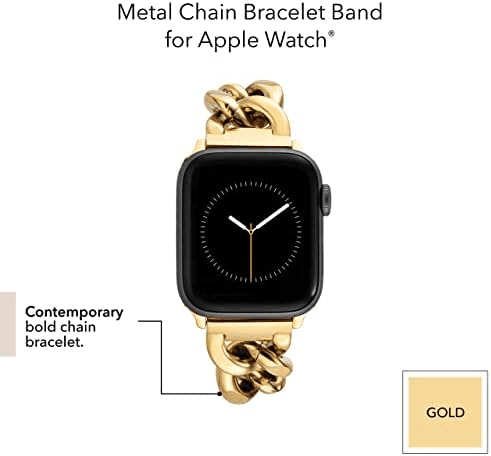 Anne Klein Chain Bracelet Band for Apple Watch - Gold-Tone image 3