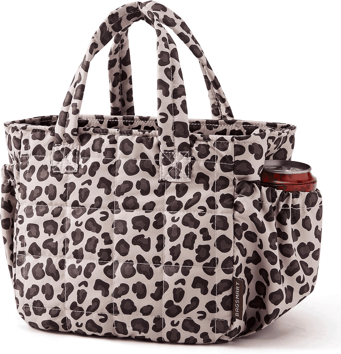 BAGSMART Small Insulated Lunch Bag - Leopard Print