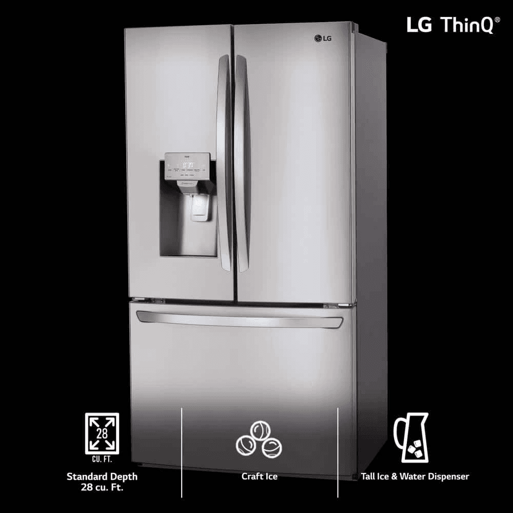 LG 36 in. 28 cu. ft. 3-Door French Door Refrigerator LHFS28XBS image 5