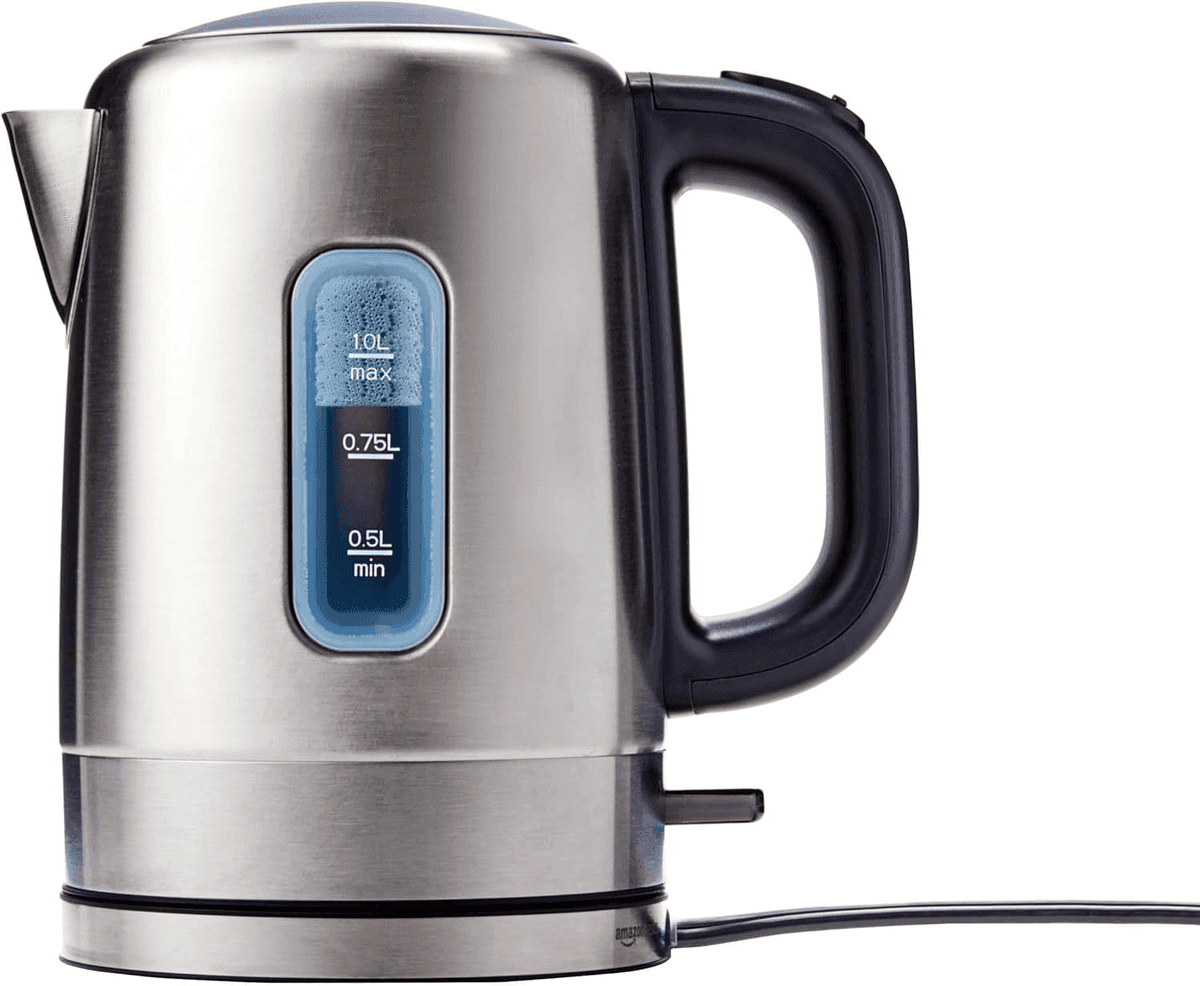 Amazon Basics 1-Liter 1500W Stainless Steel Electric Kettle