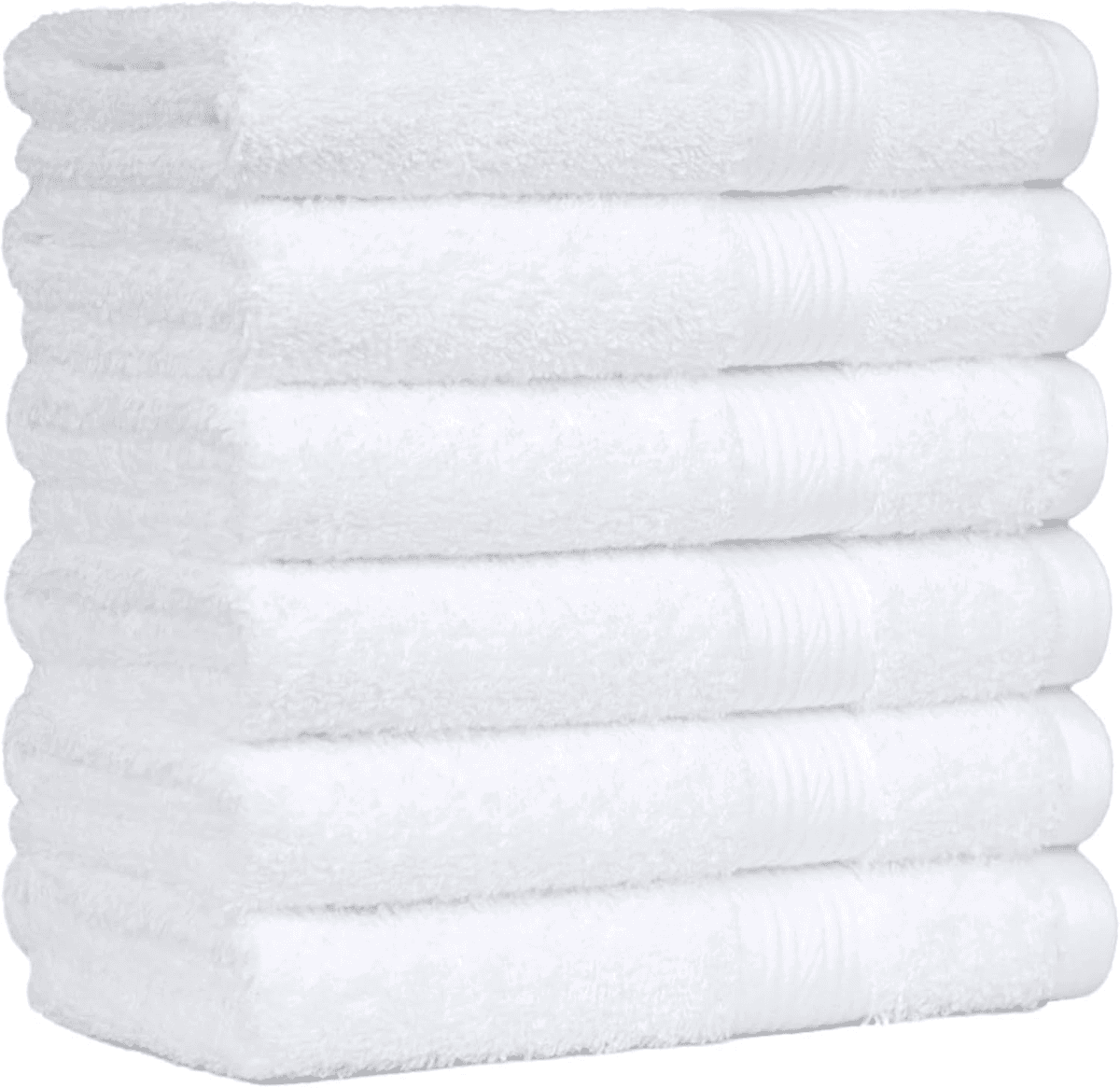 Amazon Basics 100% Cotton White Hand Towels 6-Pack