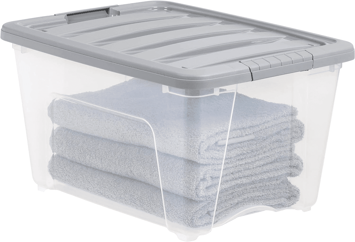Amazon Basics 32-Quart Storage Bins with Latching Lids – 6 Pack image 4