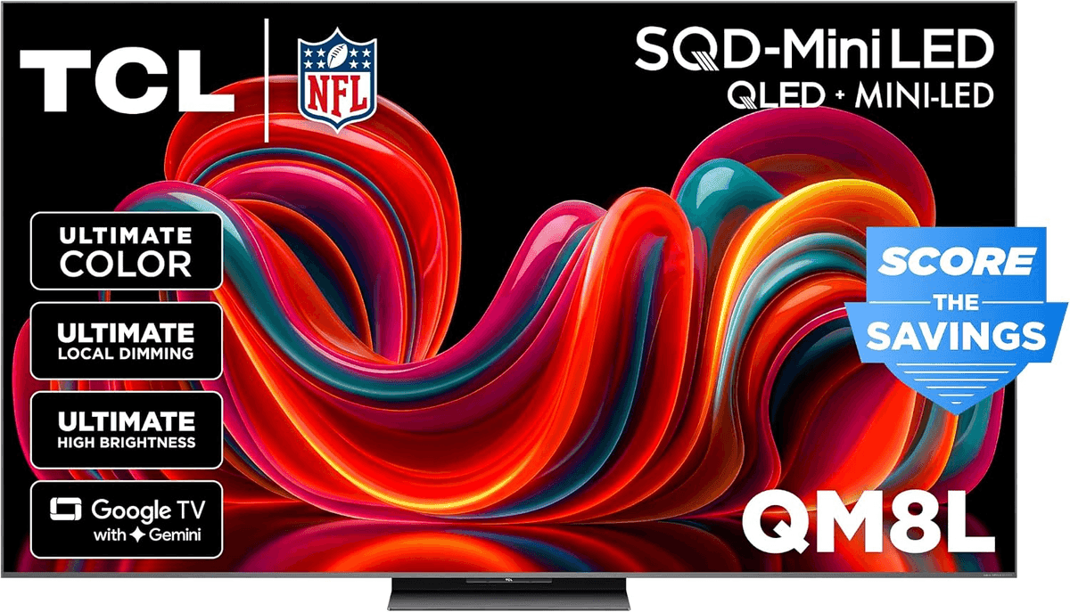 TCL 65-inch QM8L SQD-Mini LED TV for $1,397.99