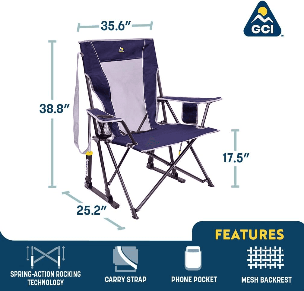 GCI Outdoor Comfort Pro Rocker Camping Chair - Indigo Blue for $60 image 2