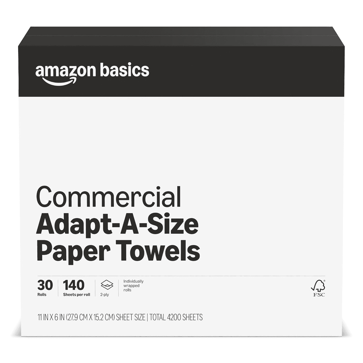 Amazon Basics 2-Ply Adapt-a-Size Paper Towels, 30 Rolls