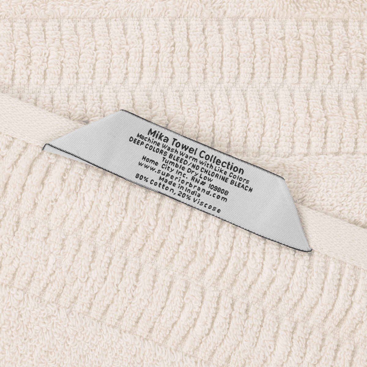 Superior Mika 9-Piece Ivory Cotton Quick Dry Bath Towel Set image 3