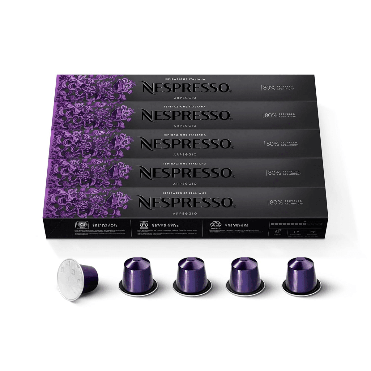 Nespresso Original Arpeggio Dark Roast Espresso Pods, 50 Count