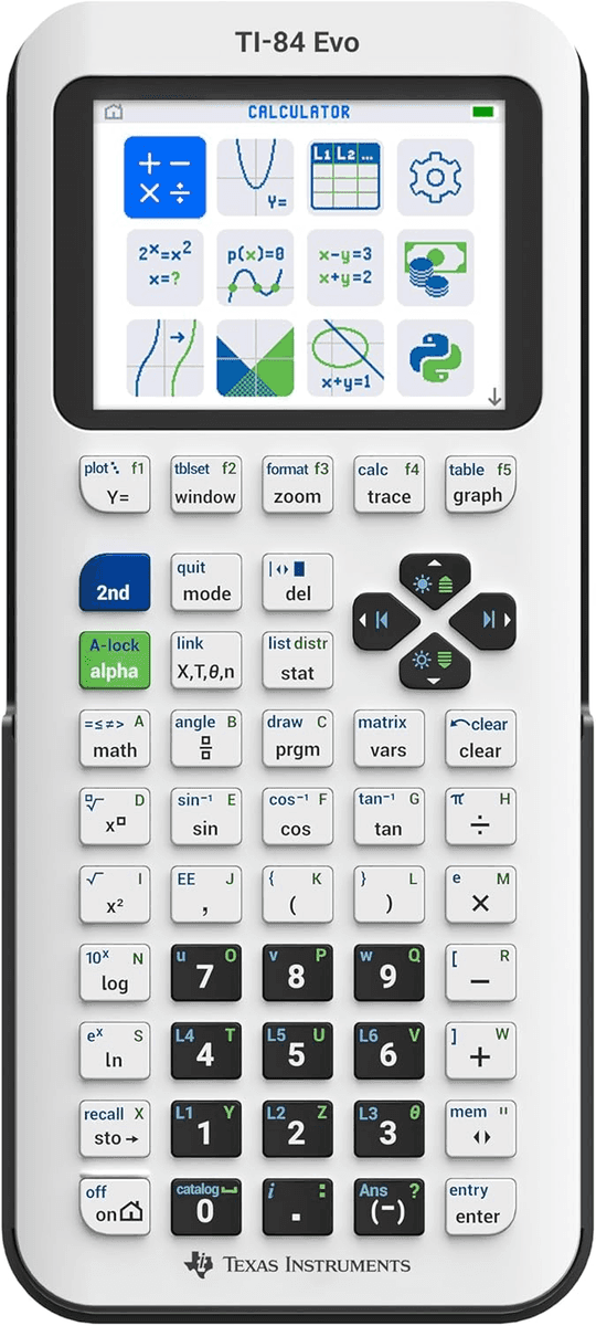 Texas Instruments TI-84 Evo Graphing Calculator in White