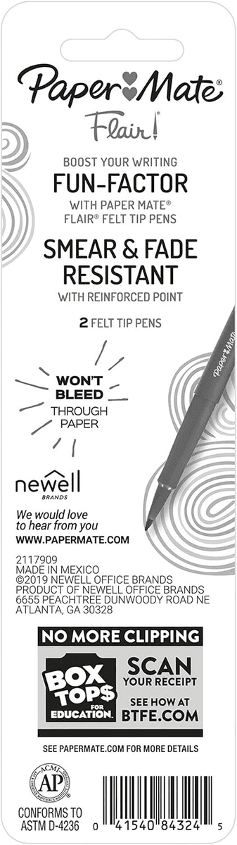Paper Mate Flair Black Felt-Tip Pens 2-Pack for $2.36 image 4