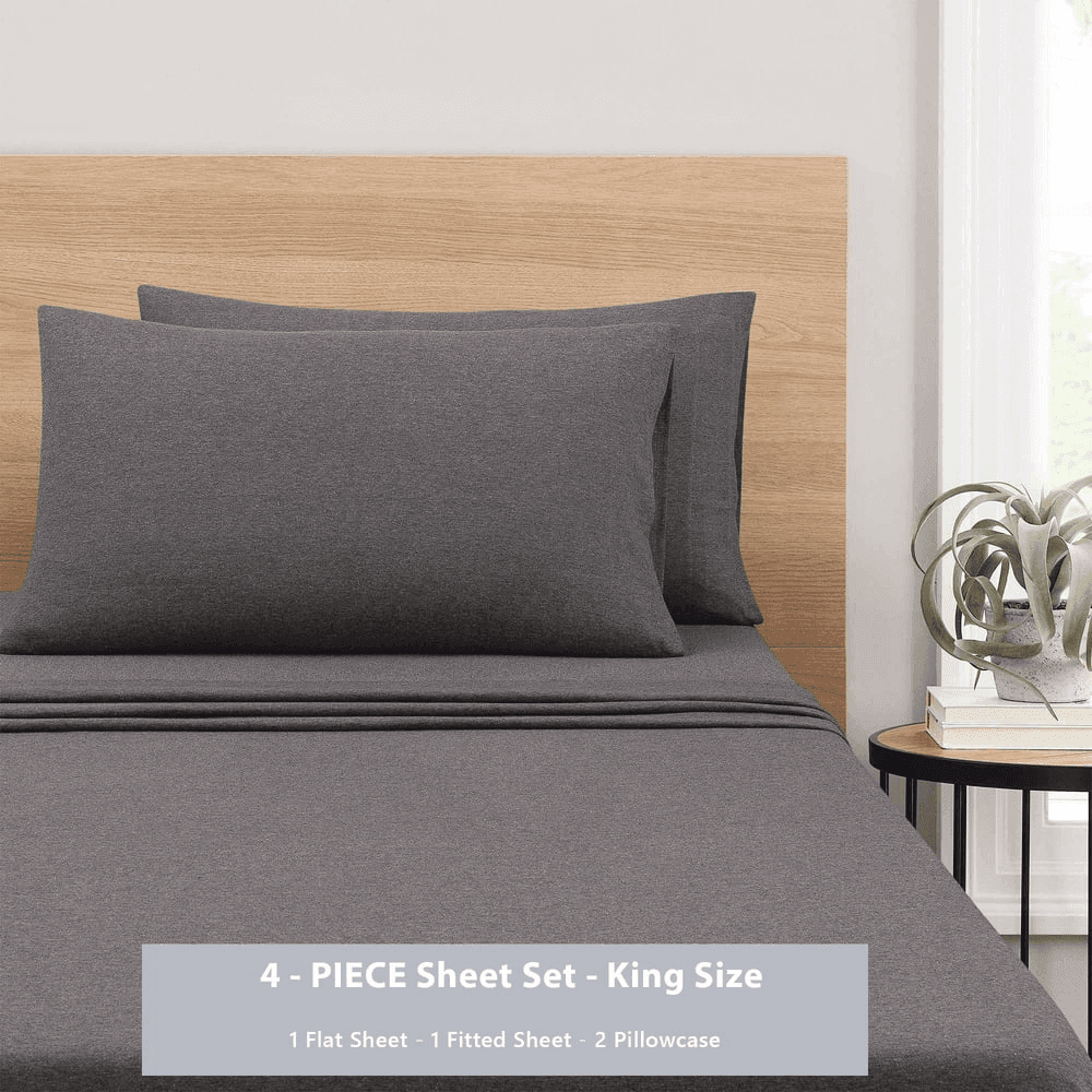 Mainstays King Jersey Sheet Set, Charcoal for $29.96 image 4