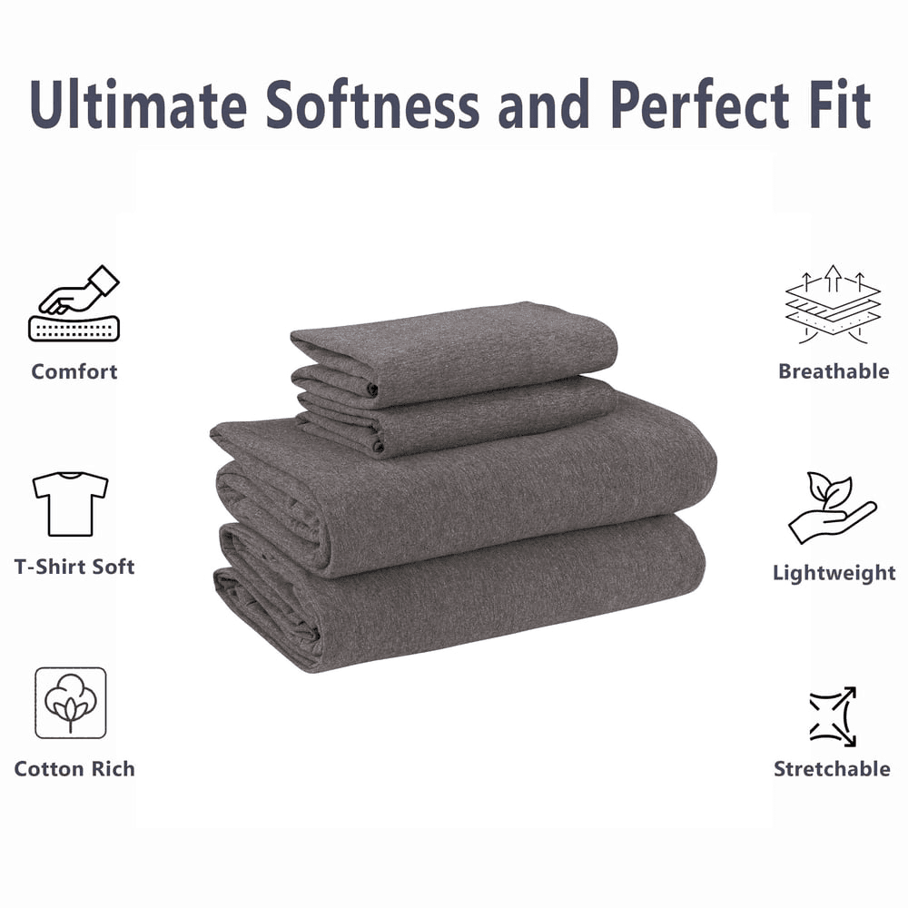 Mainstays King Jersey Sheet Set, Charcoal for $29.96 image 2