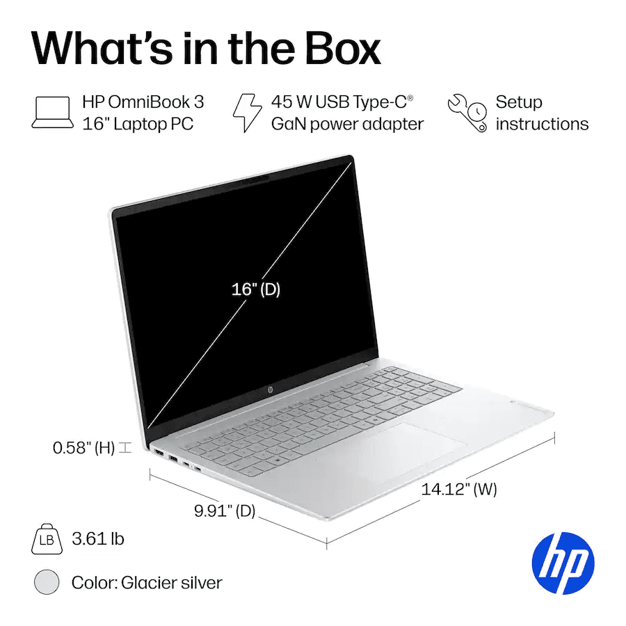 HP OmniBook 3 16" 2K Touchscreen Laptop image 3