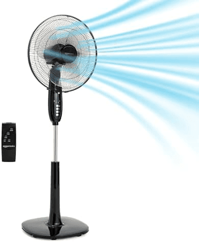 Amazon Basics 16-Inch Pedestal Fan with Remote, Black image 2