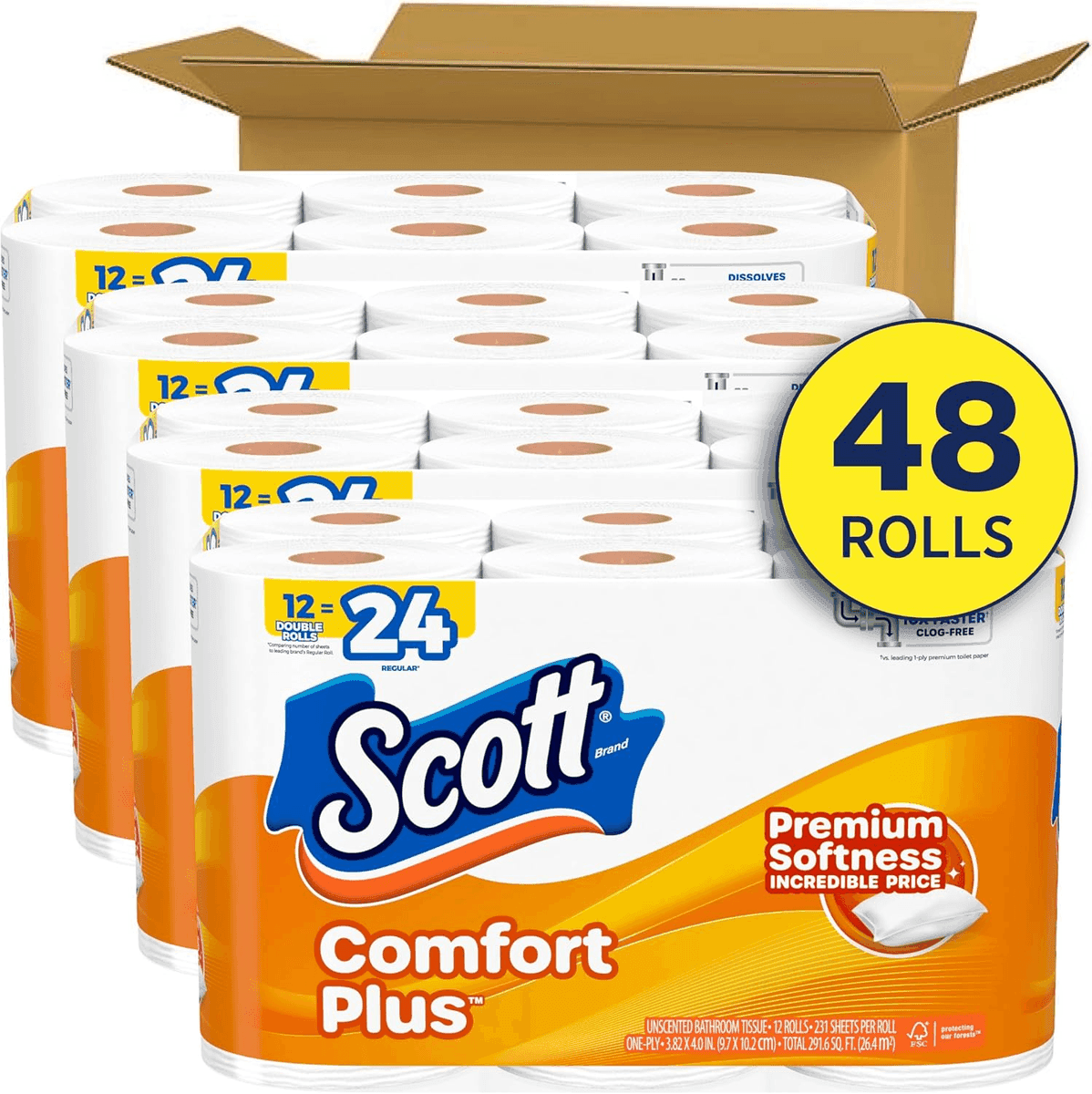 Scott ComfortPlus Toilet Paper, 48 Triple Rolls image 2
