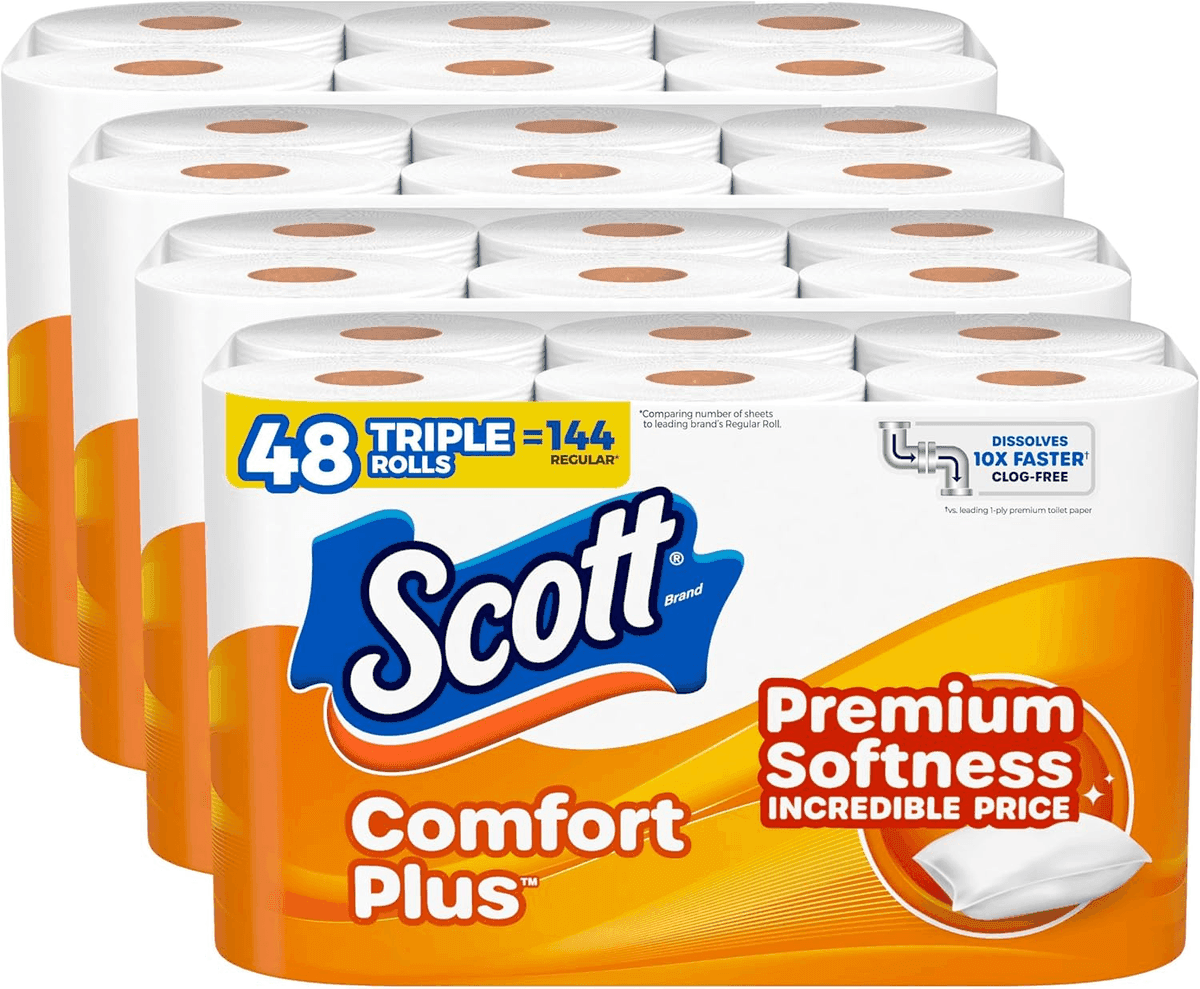 Scott ComfortPlus Toilet Paper, 48 Triple Rolls