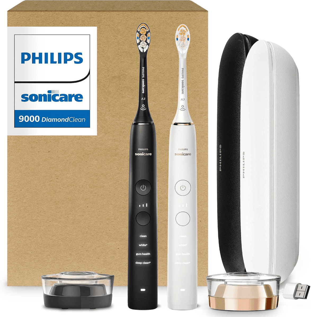 Philips Sonicare DiamondClean 9000 Electric Toothbrush Bundle (2-Pack)