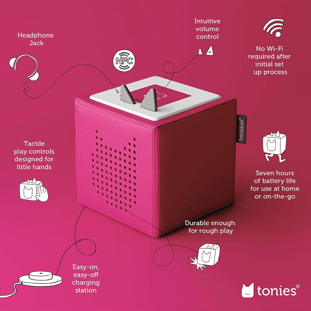 Toniebox 1 Audio Player Starter Set with Playtime Puppy - Pink image 3