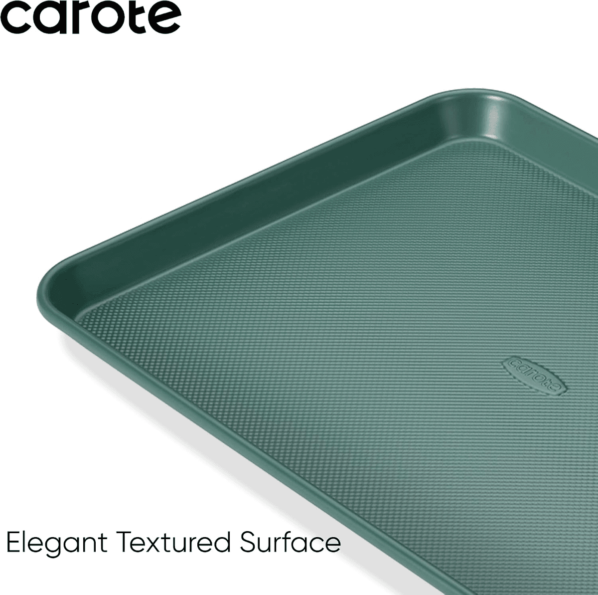 CAROTE 3-Piece Nonstick Baking Sheet Set - Olive Green image 4