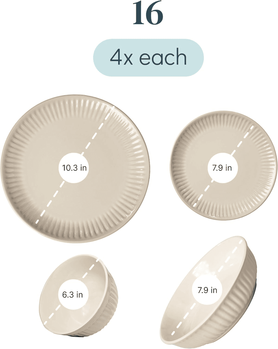 Pure Living 16-Piece Stoneware Dinnerware Set for $44.35 image 3