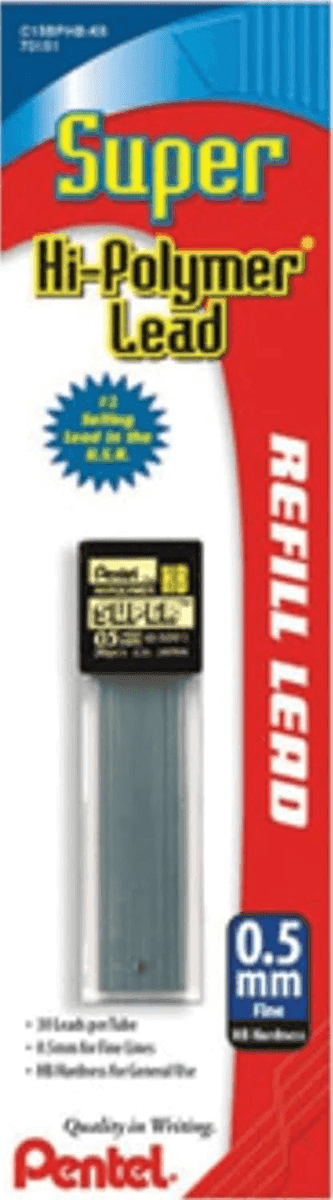 Pentel 0.5mm HB Lead Refill, 30 Pieces for $1.67