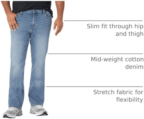 Amazon Essentials Men's Slim Fit Stretch Bootcut Jeans - Light Wash, 30W x 29L image 4