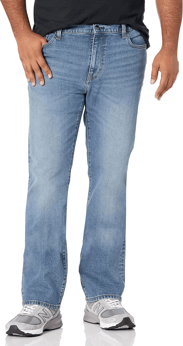 Amazon Essentials Men's Slim Fit Stretch Bootcut Jeans - Light Wash, 30W x 29L