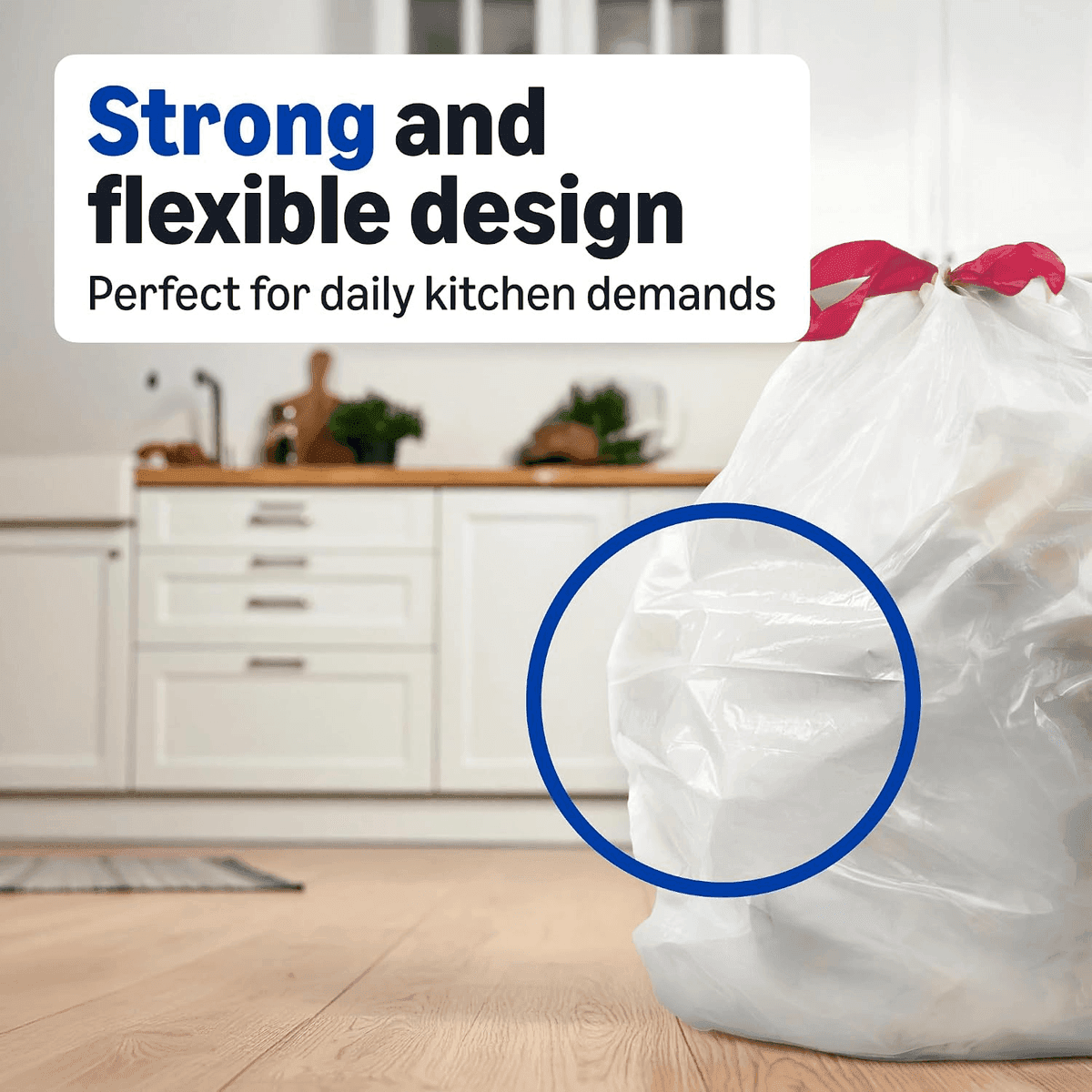 Amazon Basics 13-Gallon Drawstring Trash Bags - 120 Count image 3