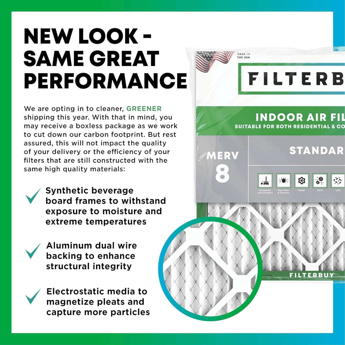 Filterbuy 24x25x1 MERV 8 HVAC Air Filters - 4-Pack image 3
