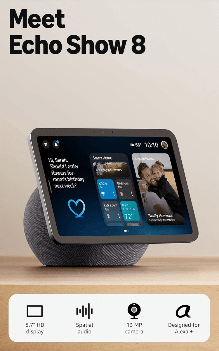 Amazon Echo Show 8 Smart Display (Newest Model) - Graphite