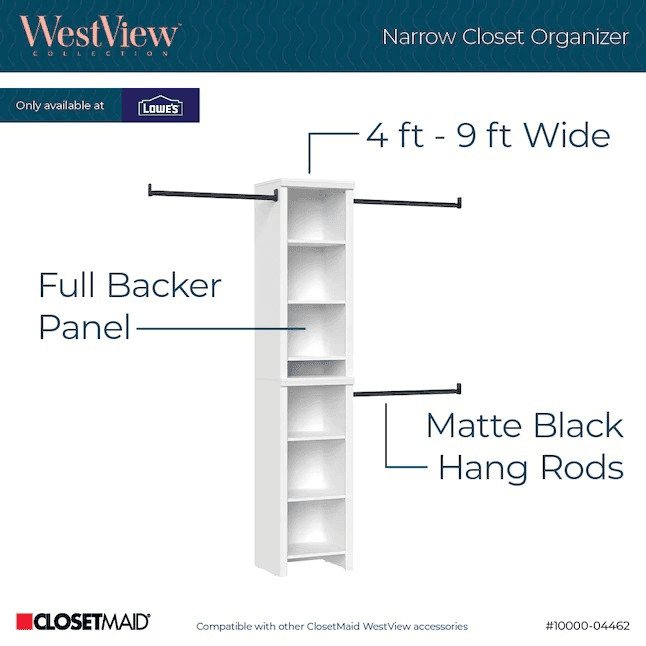 ClosetMaid WestView 16-in Tower Closet System - White image 2