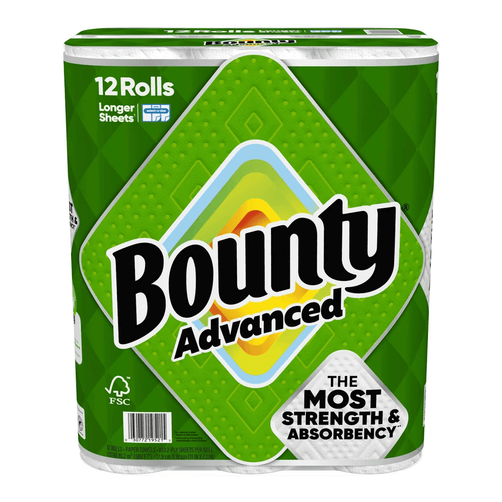 Bounty Advanced Paper Towels, 2-Ply, 12-Count